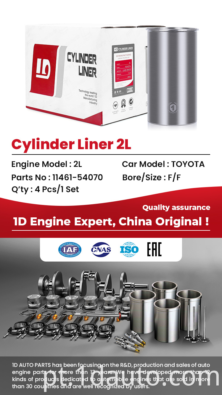Toyota 2L Engine Cylinder Liner Kit